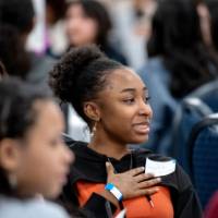 Girls of Color Summit previous event where a student feels emotion